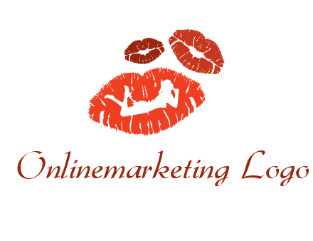 kiss logo with a woman on a pair of lips