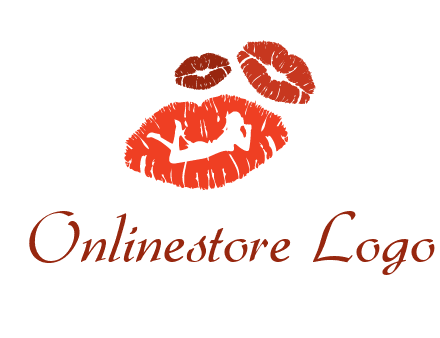 kiss logo with a woman on a pair of lips