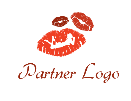 kiss logo with a woman on a pair of lips