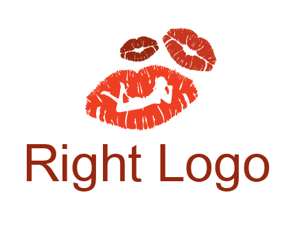 kiss logo with a woman on a pair of lips