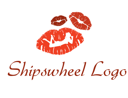 kiss logo with a woman on a pair of lips