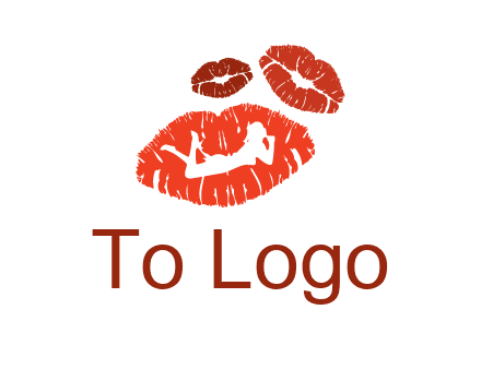kiss logo with a woman on a pair of lips