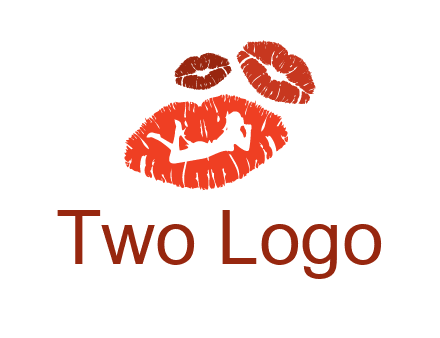 kiss logo with a woman on a pair of lips