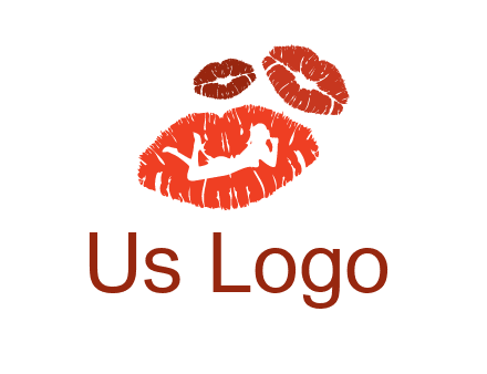 kiss logo with a woman on a pair of lips