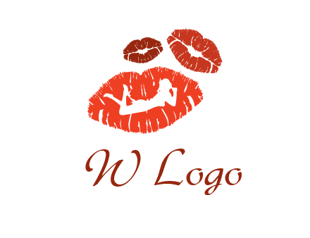 kiss logo with a woman on a pair of lips