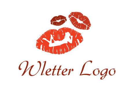kiss logo with a woman on a pair of lips