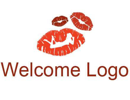 kiss logo with a woman on a pair of lips