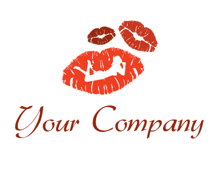 kiss logo with a woman on a pair of lips