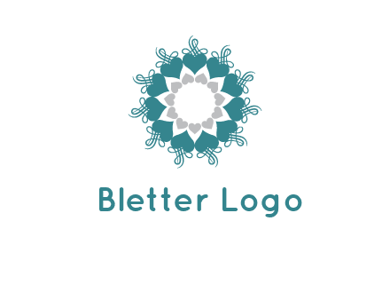 flower with hearts logo