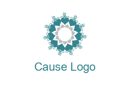 flower with hearts logo
