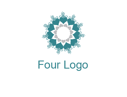 flower with hearts logo