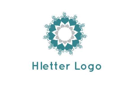 flower with hearts logo