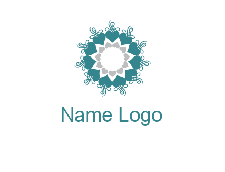 flower with hearts logo