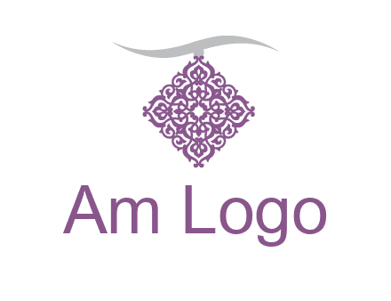 necklace with a motif medallion logo