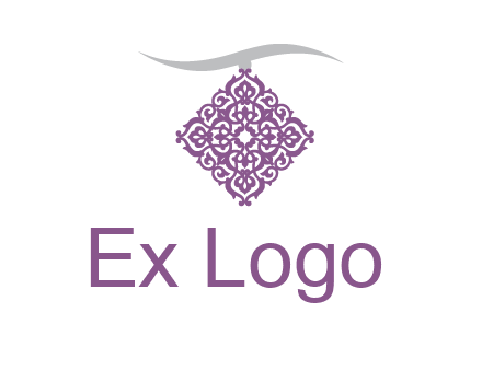necklace with a motif medallion logo