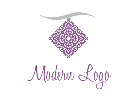 necklace with a motif medallion logo
