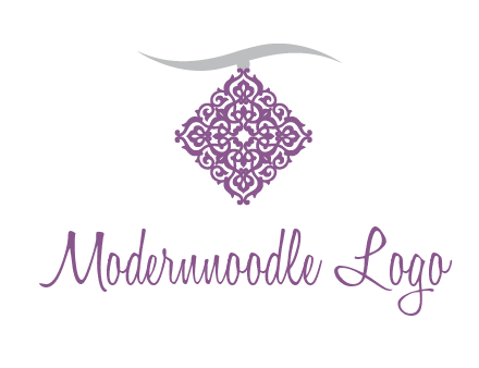 necklace with a motif medallion logo
