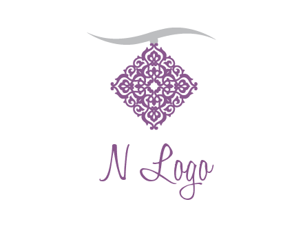 necklace with a motif medallion logo
