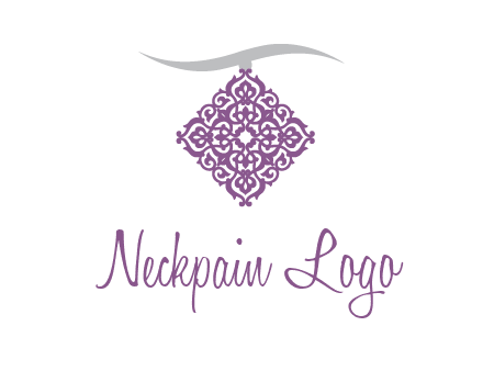 necklace with a motif medallion logo
