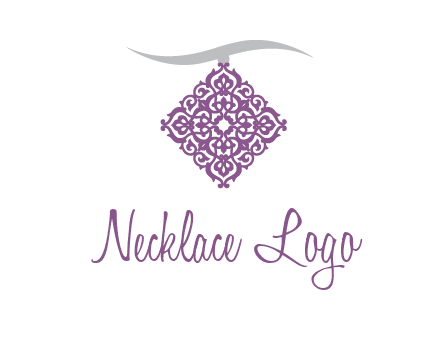 necklace with a motif medallion logo