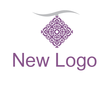 necklace with a motif medallion logo