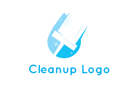 shiny mop on a drop of water logo
