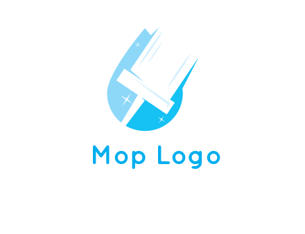 shiny mop on a drop of water logo