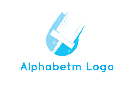 shiny mop on a drop of water logo