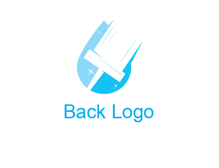 shiny mop on a drop of water logo