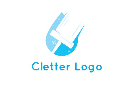 shiny mop on a drop of water logo
