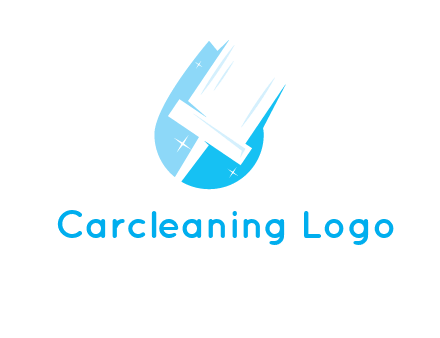 shiny mop on a drop of water logo