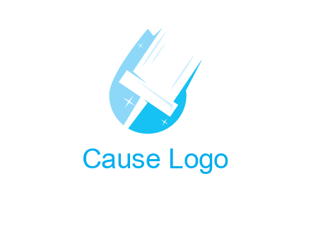 shiny mop on a drop of water logo