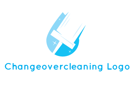 shiny mop on a drop of water logo
