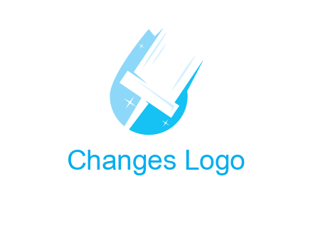 shiny mop on a drop of water logo