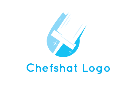shiny mop on a drop of water logo