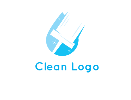 shiny mop on a drop of water logo
