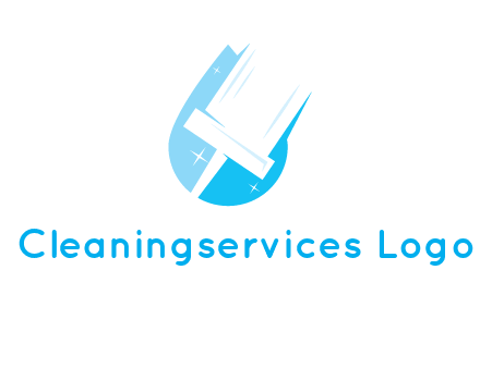 shiny mop on a drop of water logo