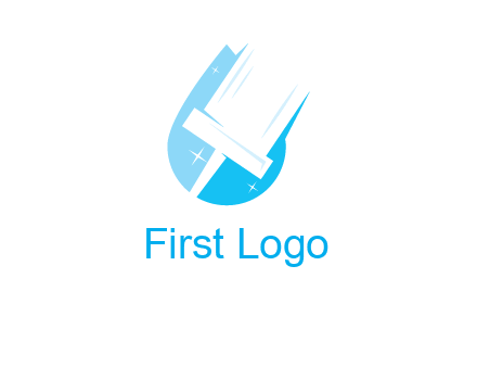 shiny mop on a drop of water logo