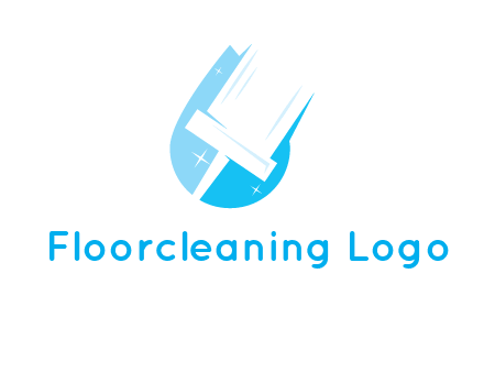 shiny mop on a drop of water logo