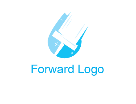 shiny mop on a drop of water logo