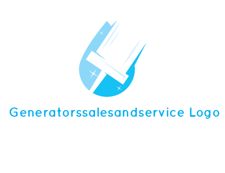 shiny mop on a drop of water logo