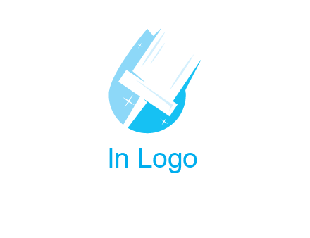 shiny mop on a drop of water logo