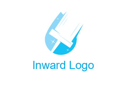 shiny mop on a drop of water logo