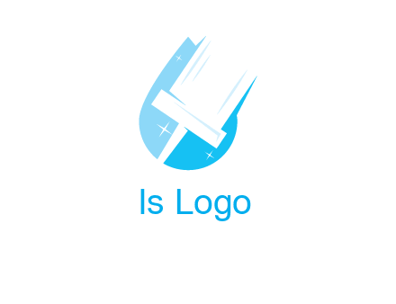 shiny mop on a drop of water logo
