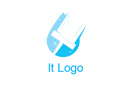 shiny mop on a drop of water logo