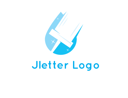 shiny mop on a drop of water logo