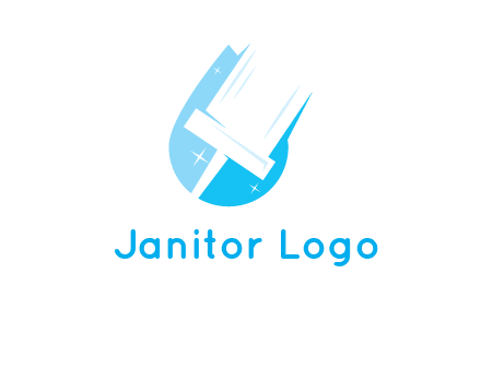 shiny mop on a drop of water logo