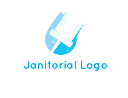 shiny mop on a drop of water logo