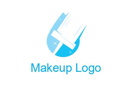 shiny mop on a drop of water logo