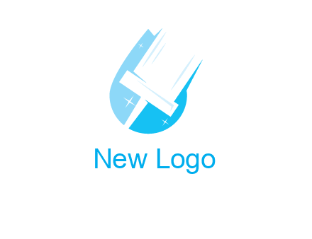 shiny mop on a drop of water logo